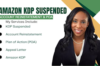 write amazon KDP account reinstatement appeal and plan of action poa