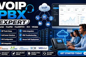 build, fix, and configure voip sip pbx asterisk,  freeswitch and vicidial system