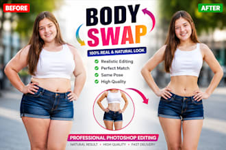 do realistic face swap, face replacement and head swap in photoshop