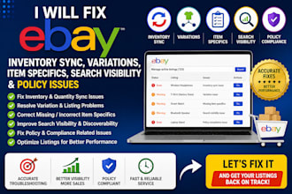 fix inventory sync variation item specifics search visibility policies sync ebay