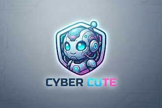 design a futuristic cyborg logo for your brand
