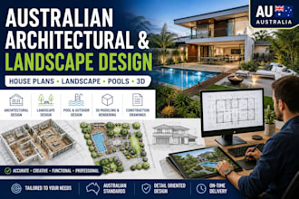 do australian architectural and landscape design, 2d plans and 3d