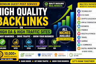 build high quality backlinks with guest posts on high da traffic sites