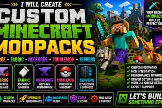 create custom minecraft modpacks forge fabric neoforge cobblemon server plugins