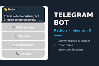 develop a telegram bot in python with database