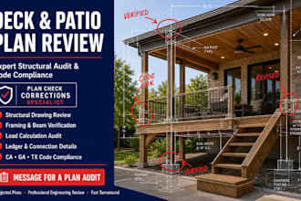 do deck and patio cover structural drawings for california georgia texas permit