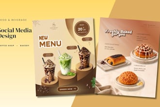design professional cafe and coffee shop social media posts