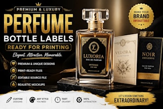 premium perfume bottle labels ready for printing