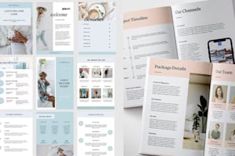 design business onboarding kit, welcome packet, client guide, editable canva PDF
