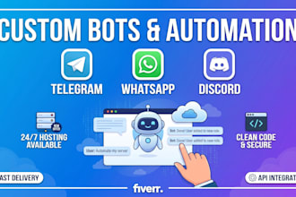 develop a custom telegram, whatsapp, or discord bot