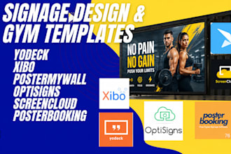 setup digital signage yodeck xibo postermywall optisigns screencloud gym signage