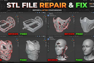 fix stl file 3d scan cleanup reverse engineering model stl,obj,3mf 3d printing