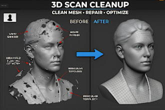 fix stl file 3d scan cleanup reverse engineering model stl,obj,3mf 3d printing