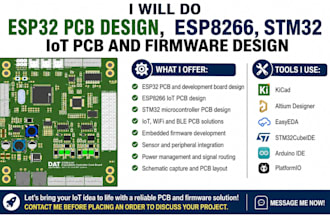 do esp32 pcb design, esp8266, stm32 iot pcb and firmware for manufacturing