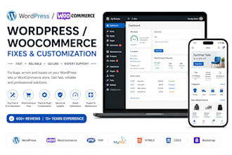 fix wordpress and woocommerce bugs, errors and issues