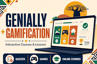 build genially, canva, h5p, articulate interactive courses, gamification