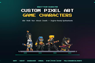 create custom pixel art game assets and tileset design animated spritesheet