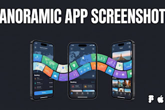 design panoramic app store screenshots and mockups in figma