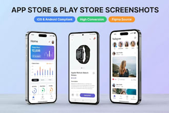 design modern app store and play store screenshot graphics