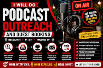 do podcast outreach, booking, and guest pitching