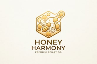design a creative honeycomb logo for your brand