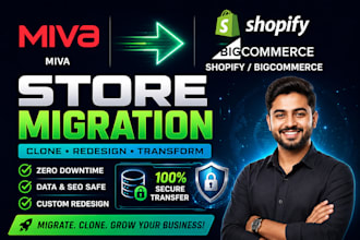 migrate clone and redesign your miva website to shopify or bigcommerce store