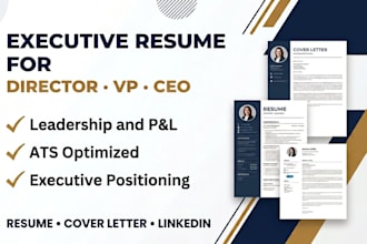 write an executive resume for director, vp and CEO roles