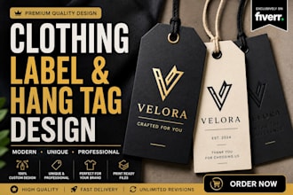 design clothing hang tag, neck tag and clothing labels