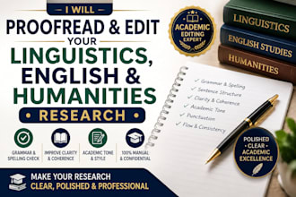 proofread your linguistics, english, and humanities research paper