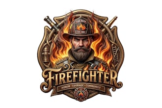 design high quality firefighter logo with unlimited revision