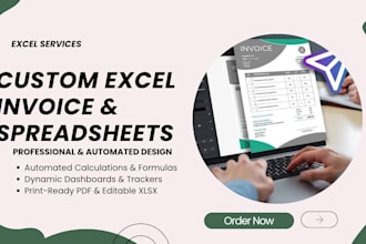 design a custom excel invoice template and spreadsheet