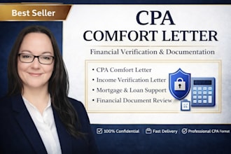 prepare US CPA comfort letter, CPA letter, financial statement, mortgage letter