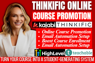 do thinkific online course promotion, kajabi teachable course marketing