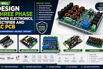 design three phase power electronics, rectifier and ac pcb