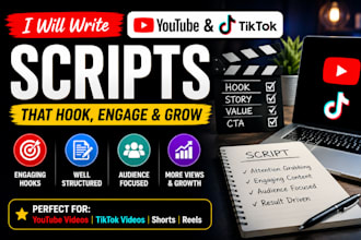 write viral youtube and tiktok video scripts