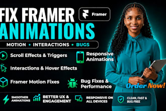 fix framer website animations, scroll effects and interactions