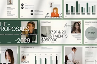 design luxury fashion lookbook, clothing brand portfolio pitch deck presentation