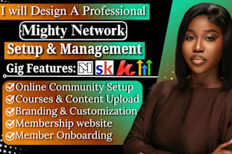 setup mighty networks, kajabi online course mighty network membership website