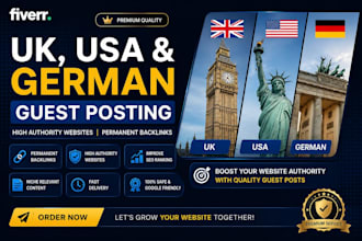 publish your article on UK, USA and german sites