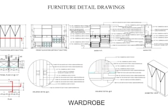 do 2d plans alternative layout options detail furniture drawings and elevations