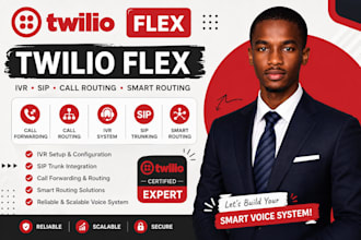 setup twilio flex call center call forwarding, call routing, caller id IVR sip