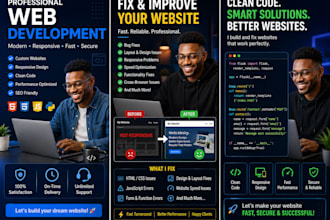 fix website errors and developwebsites described to me