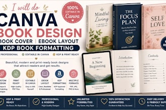 do canva book design, book cover, ebook layout, KDP book formatting
