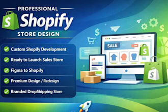 build shopify store, redesign shopify store, shopify dropshipping store