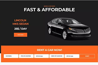 car rental website car dealership booking website vacation rental website