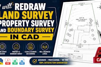 redraw land survey property survey boundary survey in cad