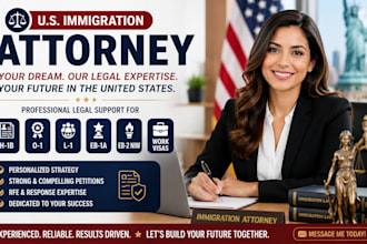 be your immigration attorney for h1b,o1,l1,eb1a,eb2niw and work visas