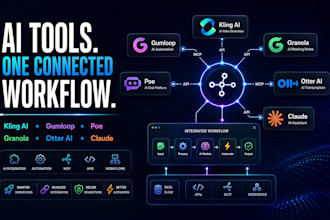 integrate ai workflows with kling ai, gumloop, poe, granola, otter ai, claude ai