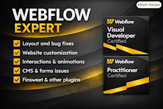 your webflow expert for bug fixes, customization