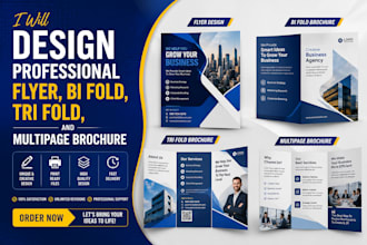 do professional flyer, bi fold, tri fold, and multipage brochure
